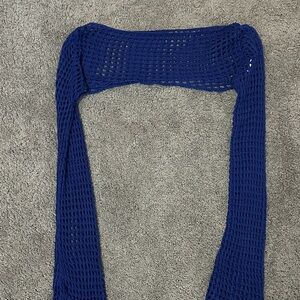 Blue Crochet Shrug